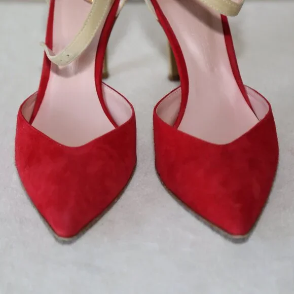 EUC Fauzian Jeunesse suede leather pumps pointed toes made in Italy SIZE 36 - Picture 2 of 7